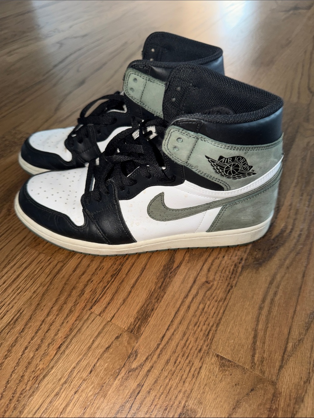 Nike Air Jordan 1 Mid Sneakers - Black, White & Olive Green